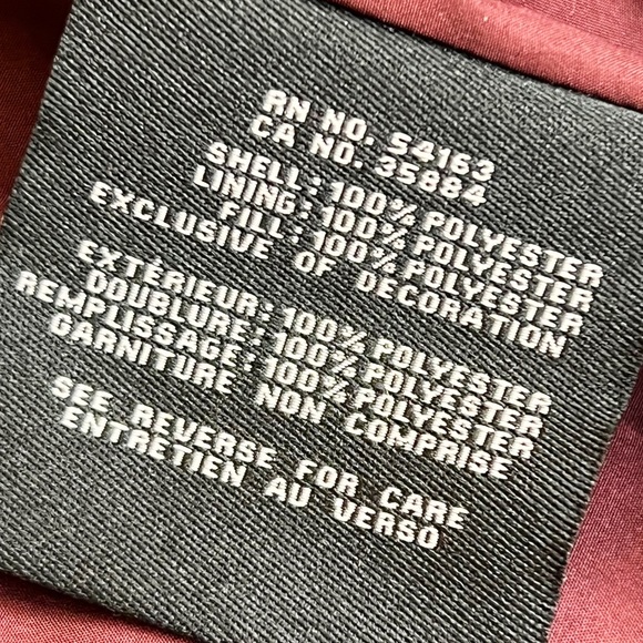 Cole Haan Signature Quilted Jacket Snap Full Zip Outerwear Coat Burgundy Medium - Picture 7 of 8